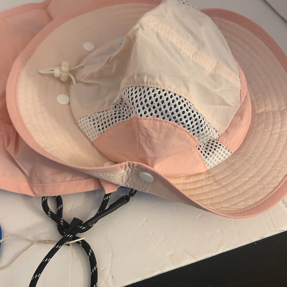 🧢 SUKEEN Kids Sun Hat – Wide Brim with Neck Flap & Ventilation (Pink) – NEW